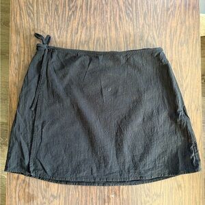 Cider Black Wrap Mini Skirt
